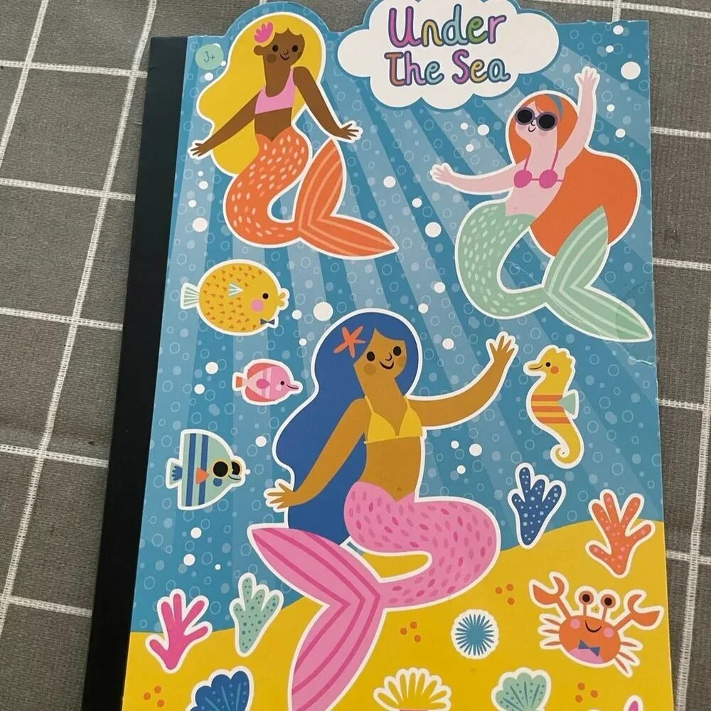Kids Toys Mermaid Magnets and Play Board Book Stickers SET